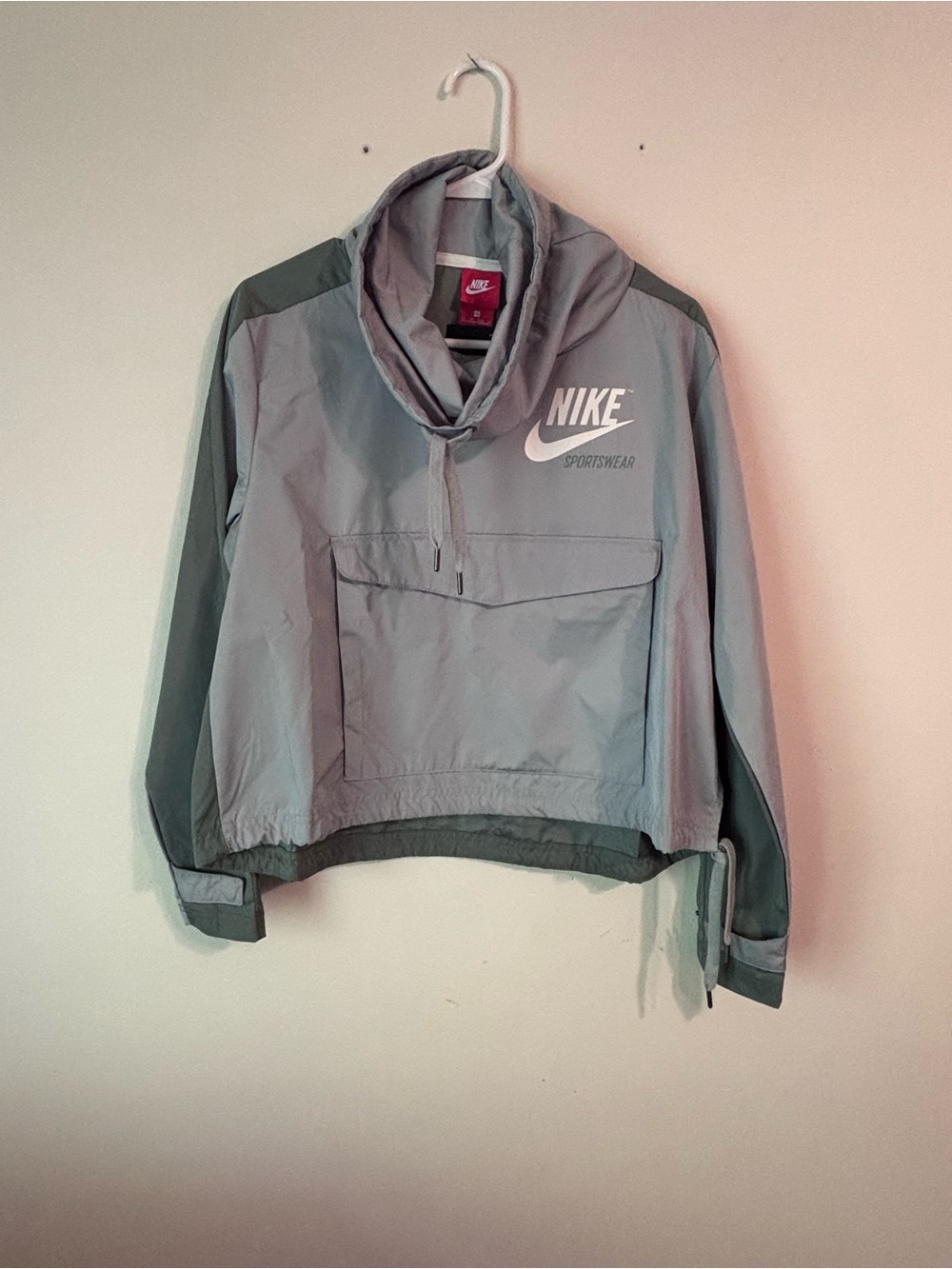 Nike Sportswear Cowl Neck Lightweight Jacket Olive Green Gray XS- NWT